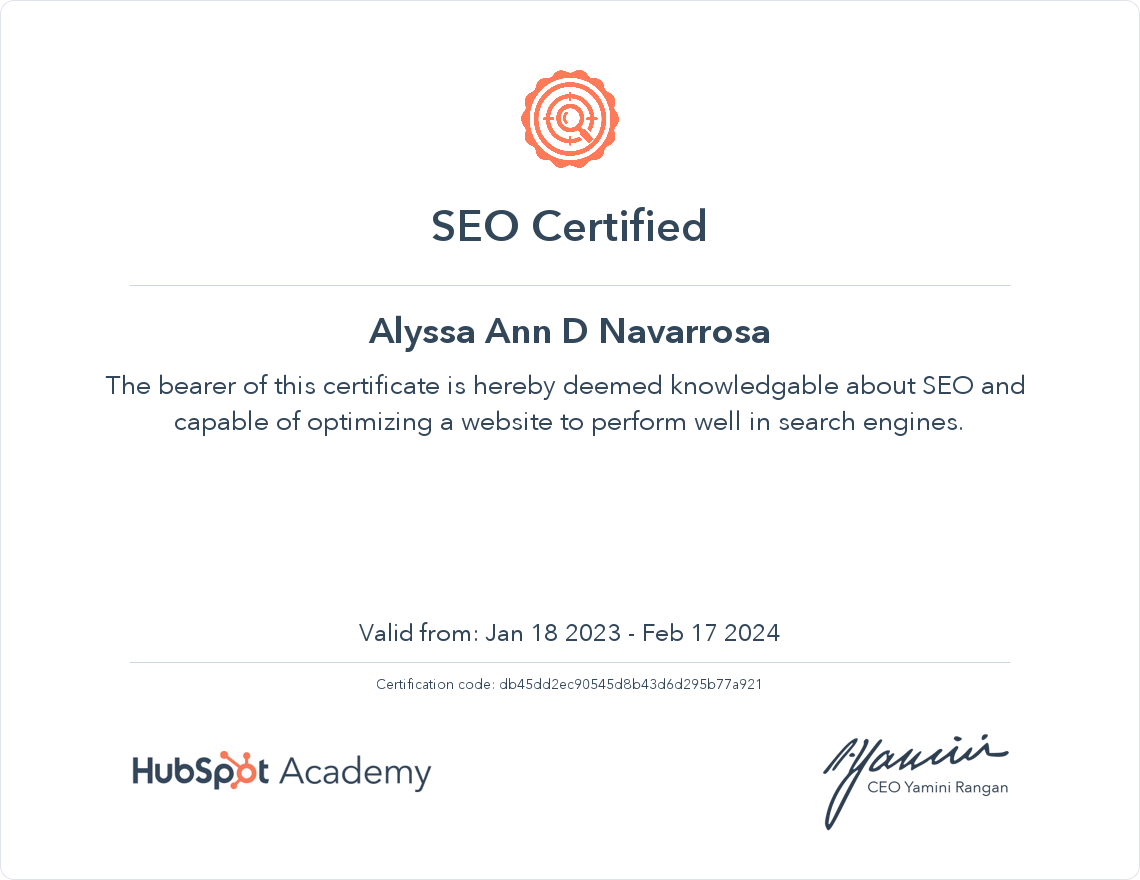 SEO Certification