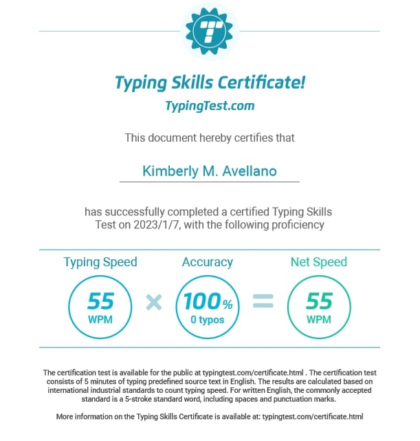 Typing Test Photo