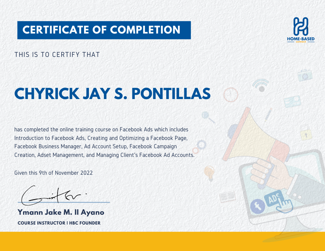 FACEBOOK ADS CERTIFICATE