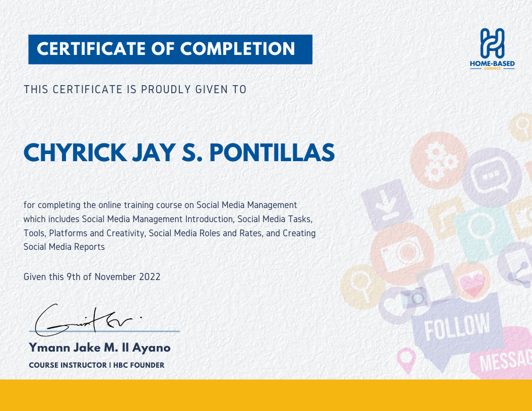 SOCIAL MEDIA MANAGEMENT CERTIFICATE