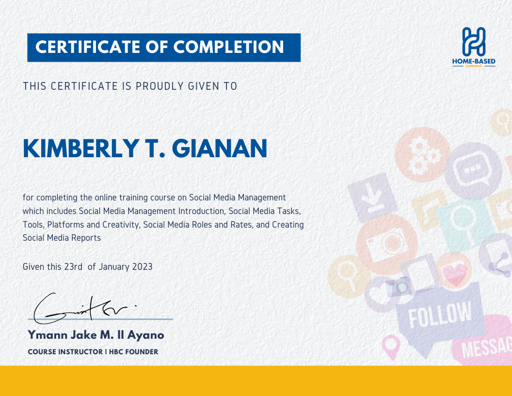 Social Media Management Certificate