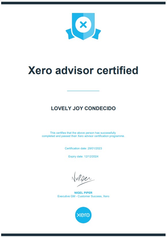 XERO ADVISOR CERTIFIED