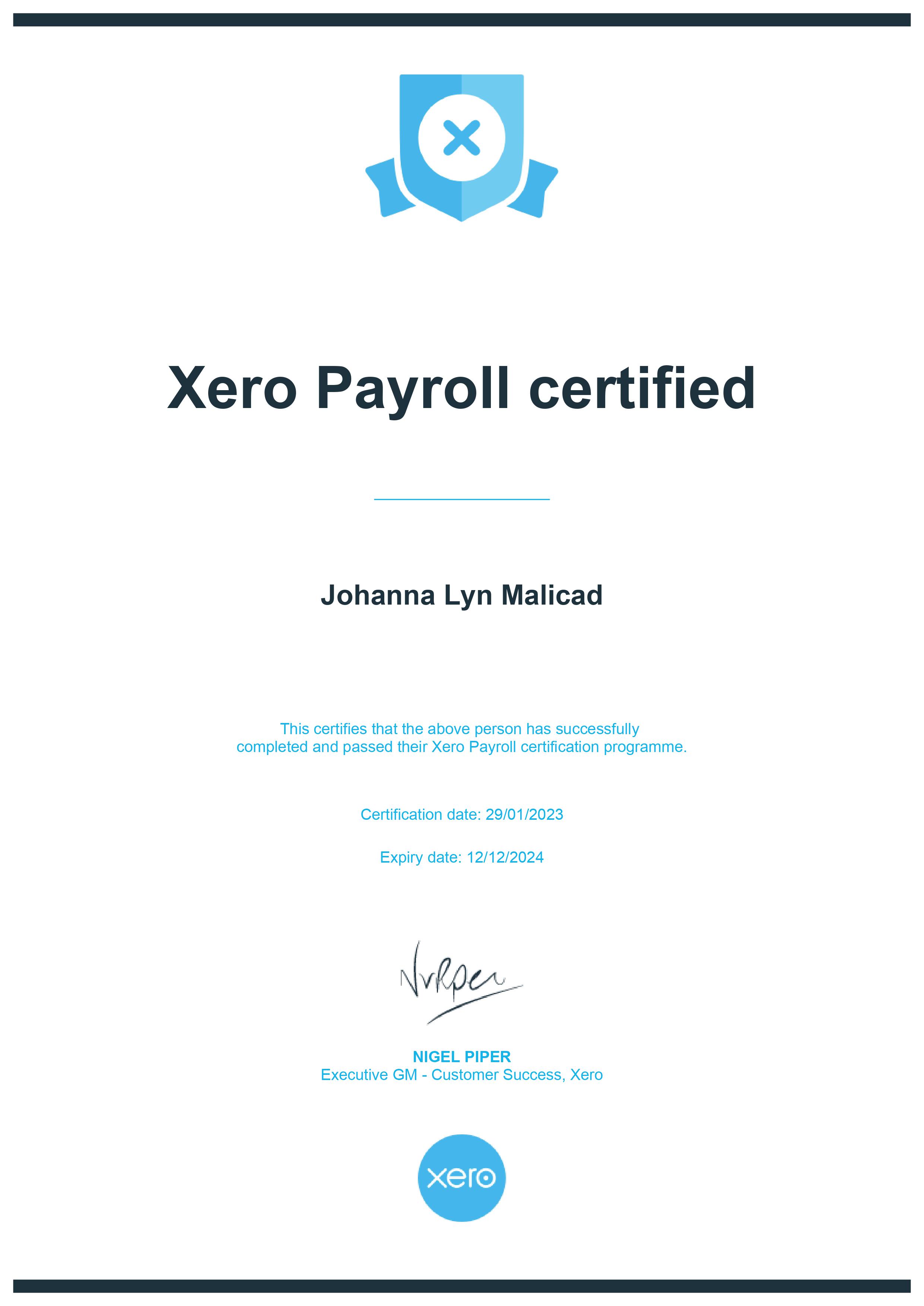 XERO PAYROLL