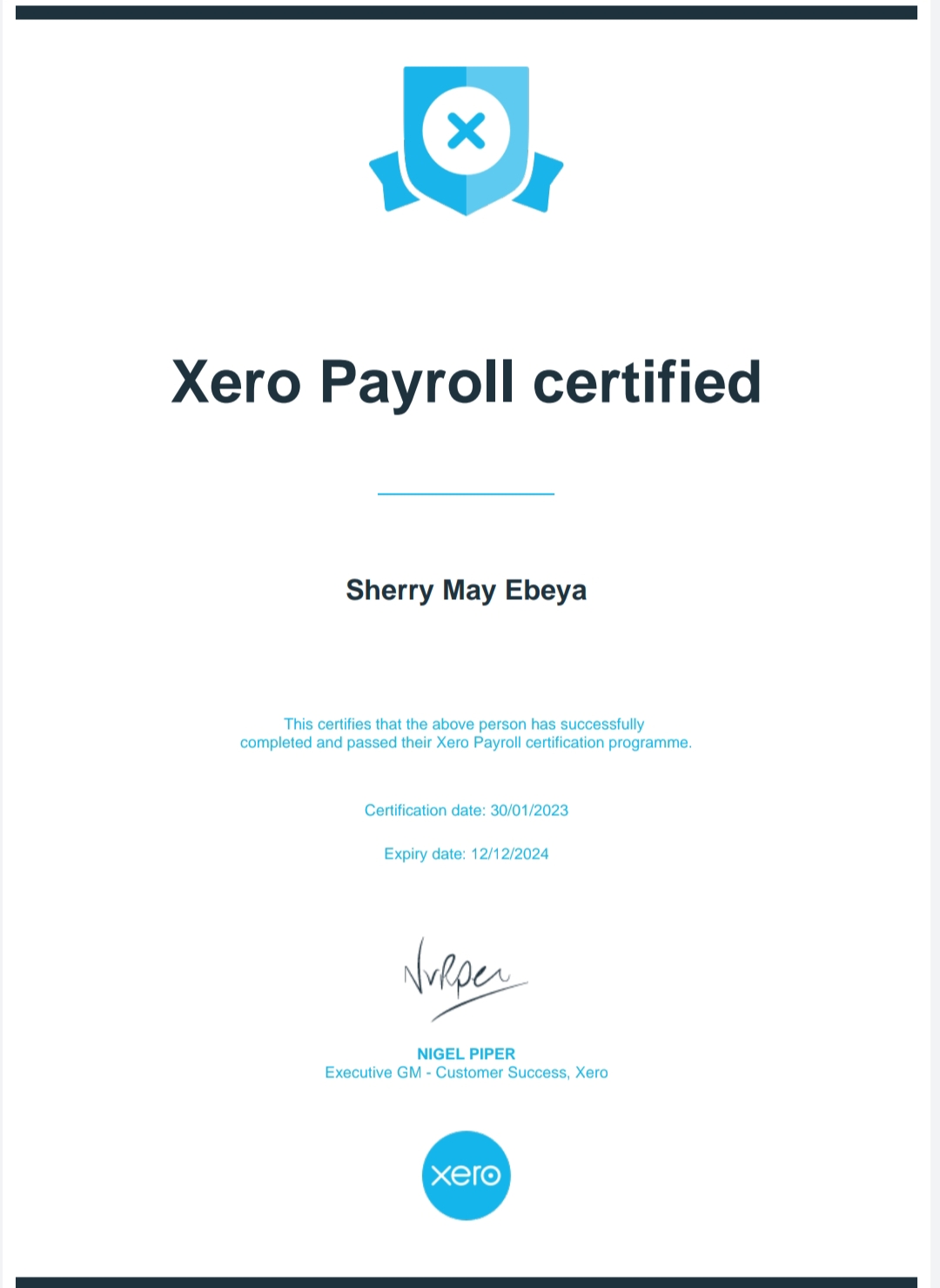 XERO PAYROLL CERTIFIED