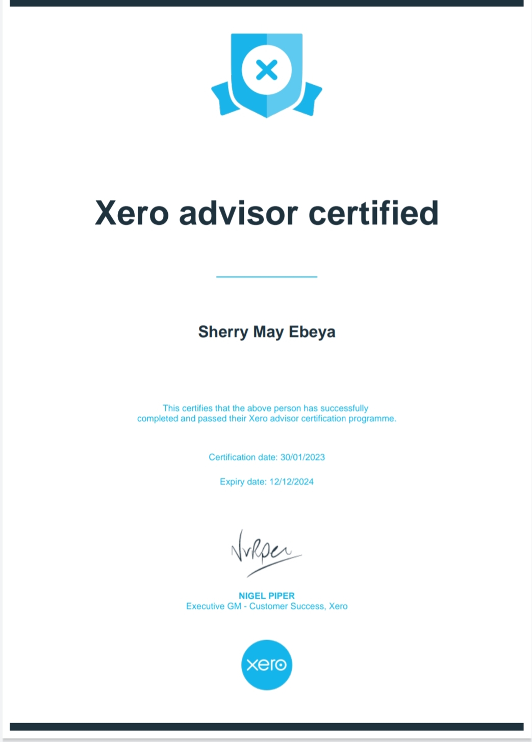 XERO ADVISOR CERTIFIED