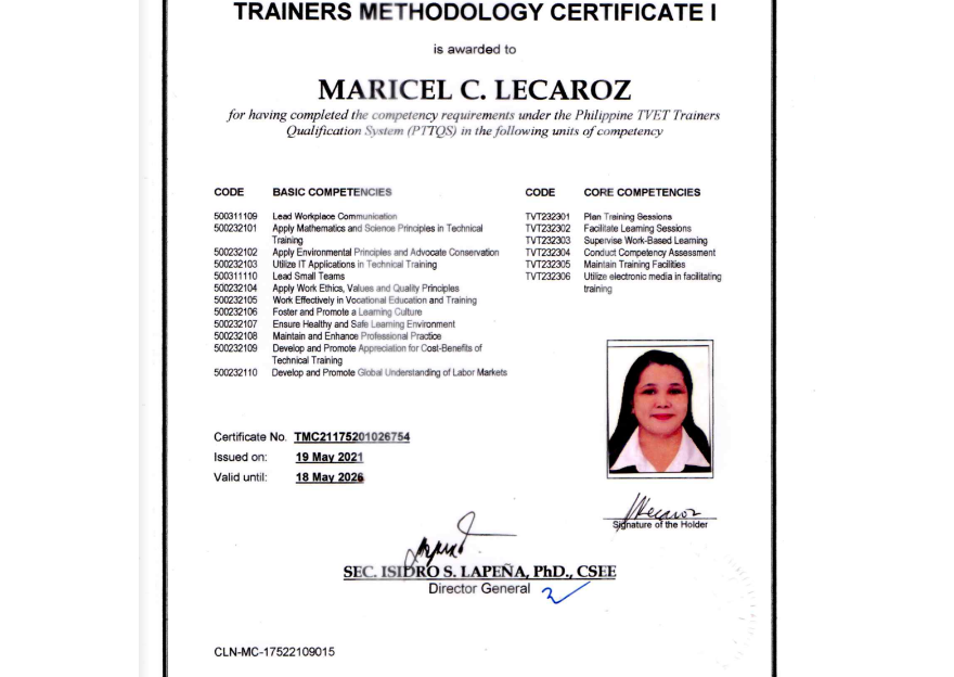 Trainers Methodology I