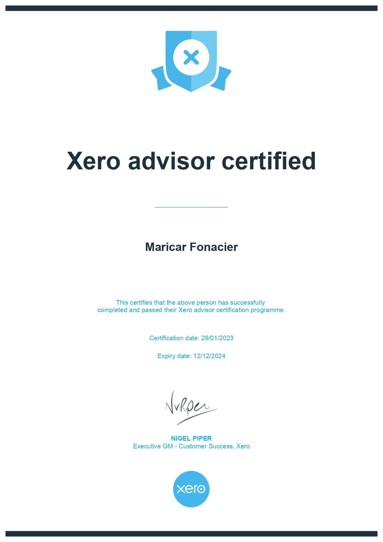 Certified Xero Advisor