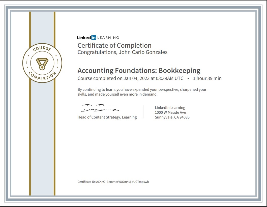 Accounting Foundations - Bookkeeping