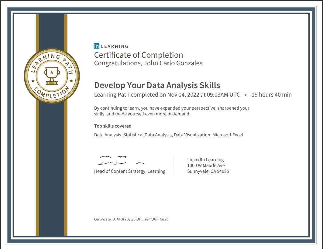 Develop your Data Analysis