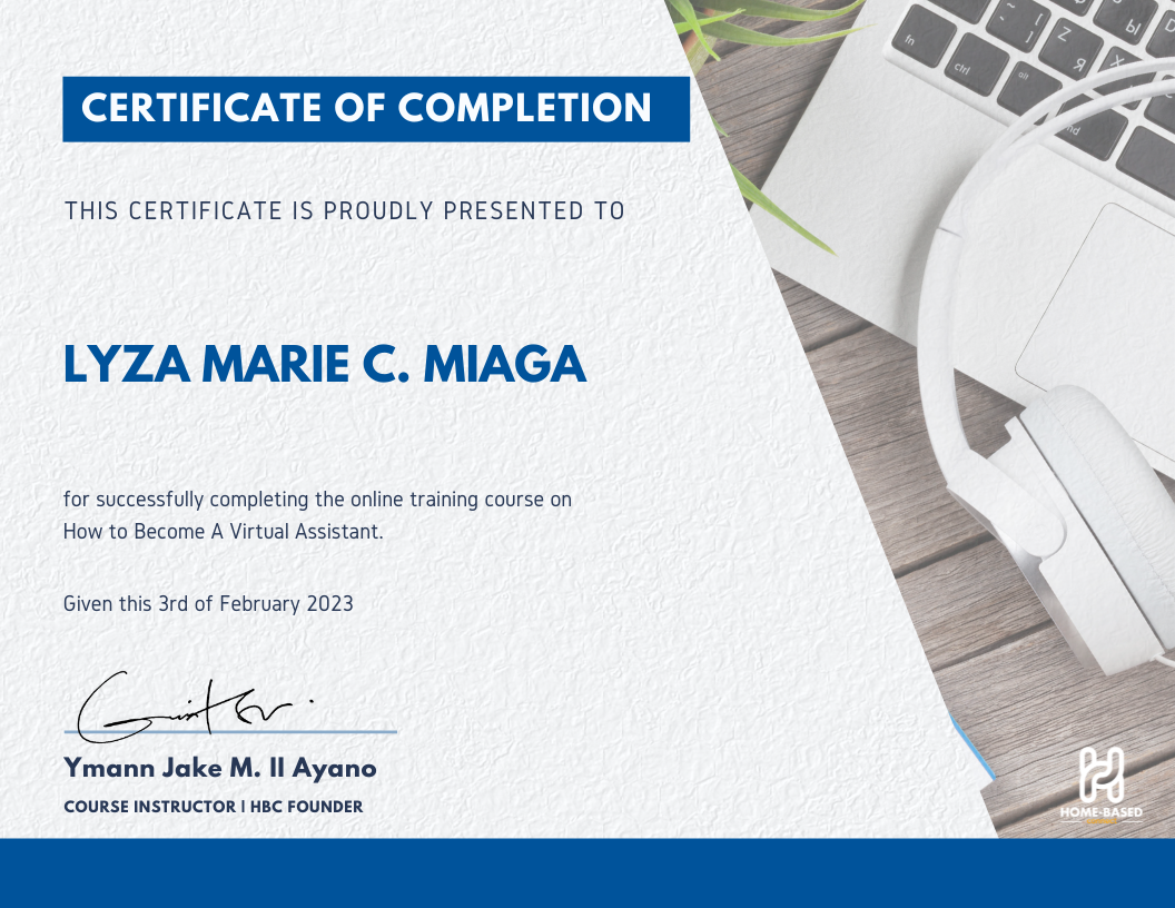 Virtual Assistant Certificate