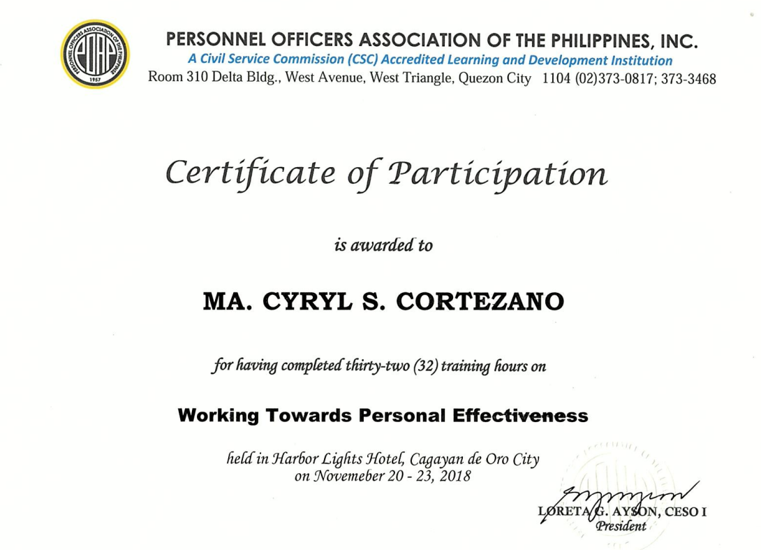 Personal Effectiveness