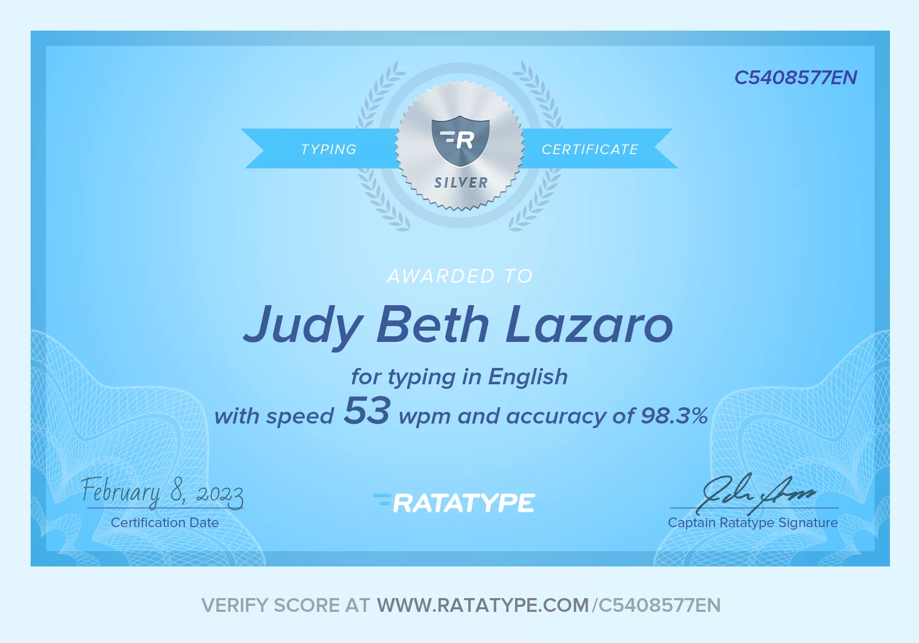 Typing Test Result