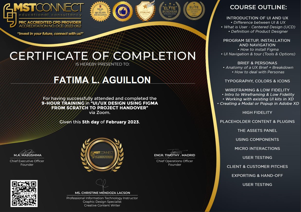 UI/UX Design Using Figma Certificate