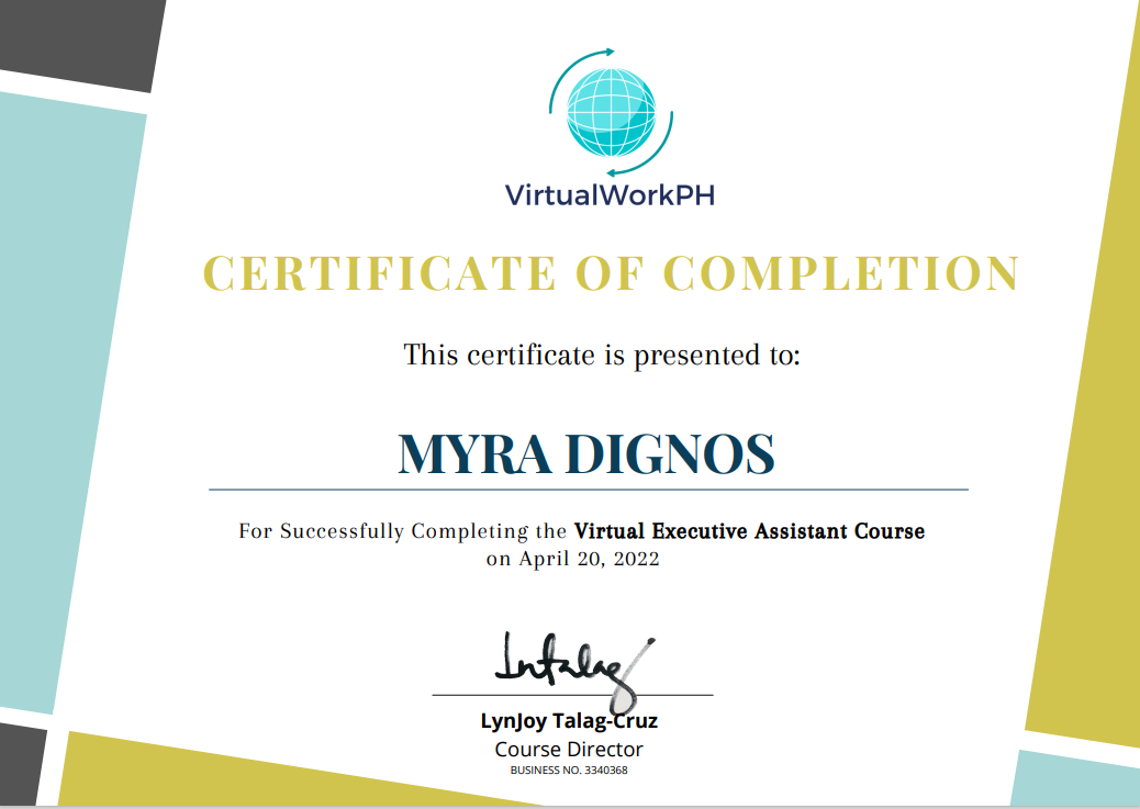 Virtual Executive Assistant Certificate