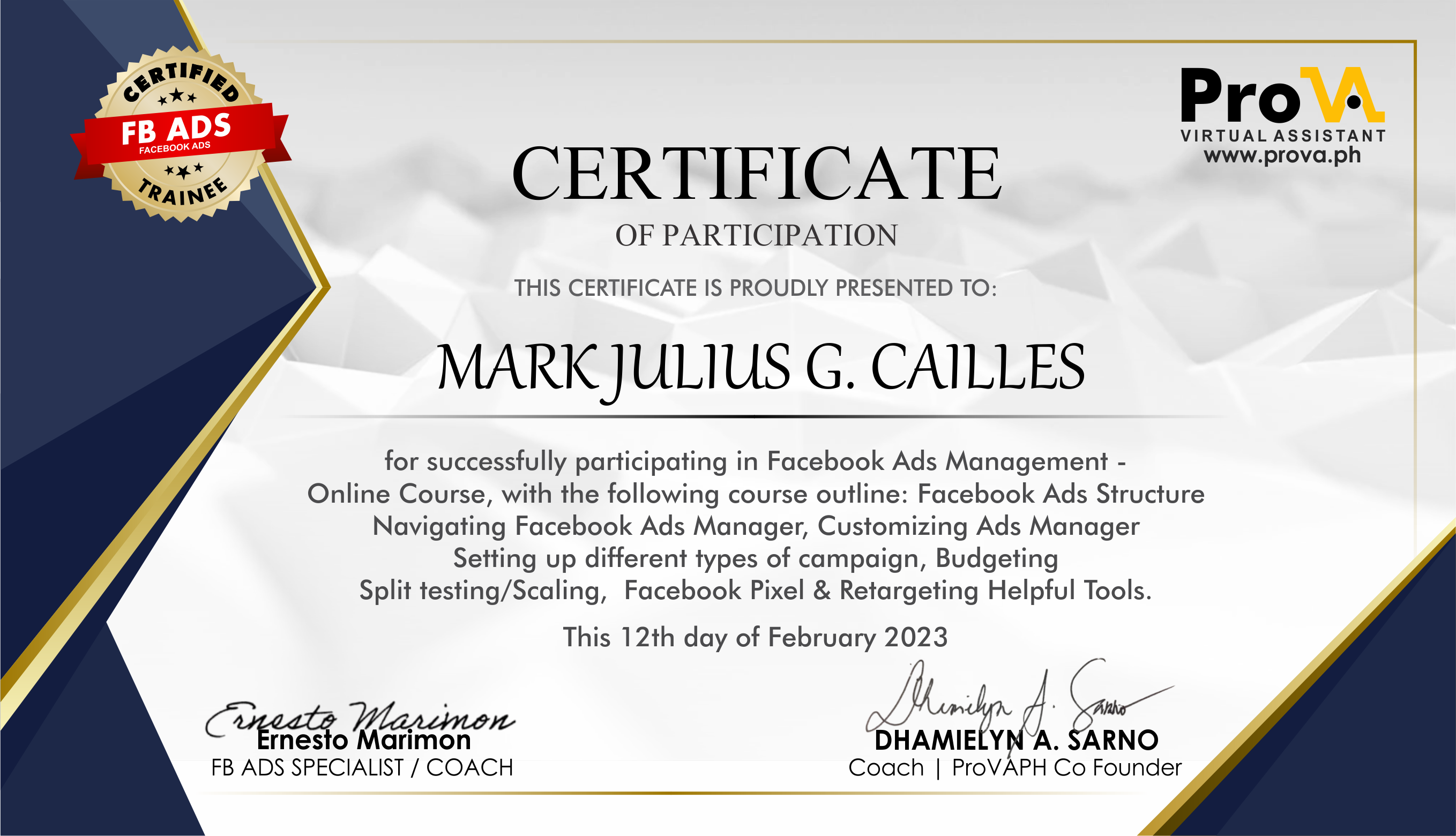 FB ADS SPECIALIST TRAINING