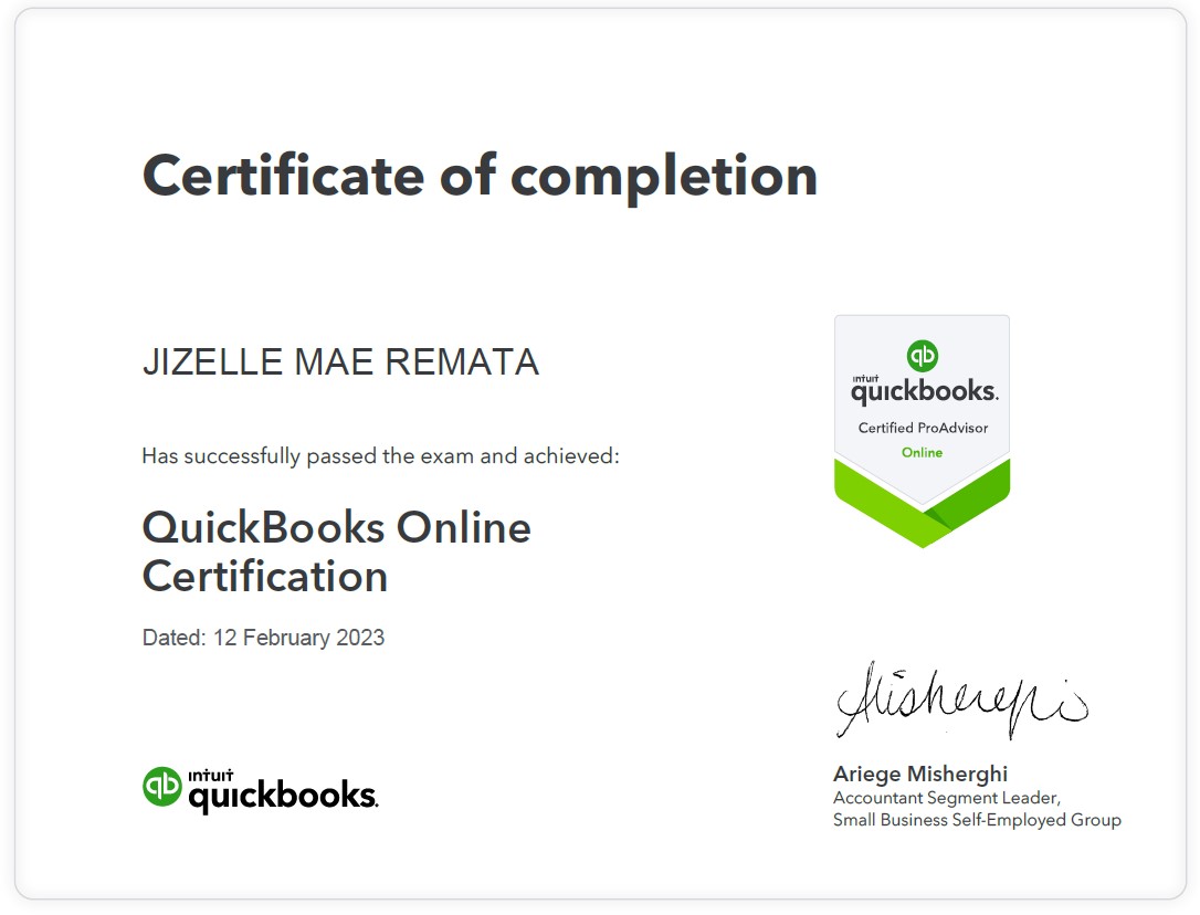 QUICKBOOK ONLINE PROADVISOR CERTIFICATION