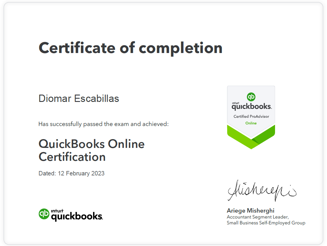 Quickbooks Online Certification