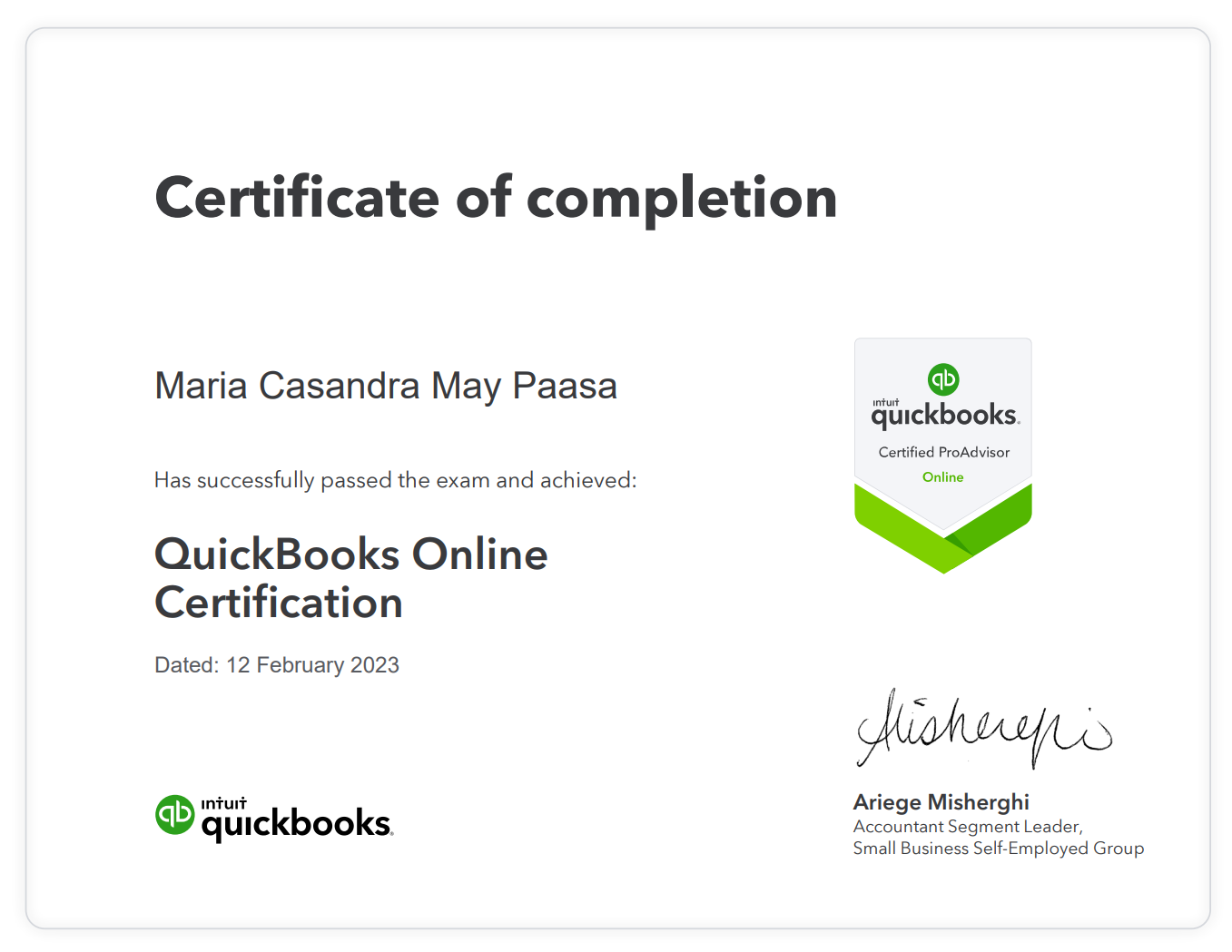 QuickBooks Online Certification