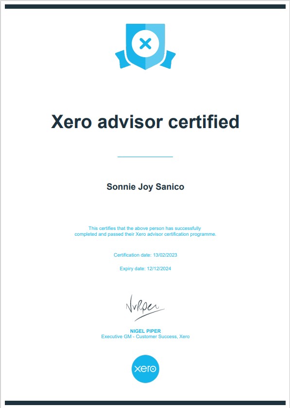 XERO Advisor Certified