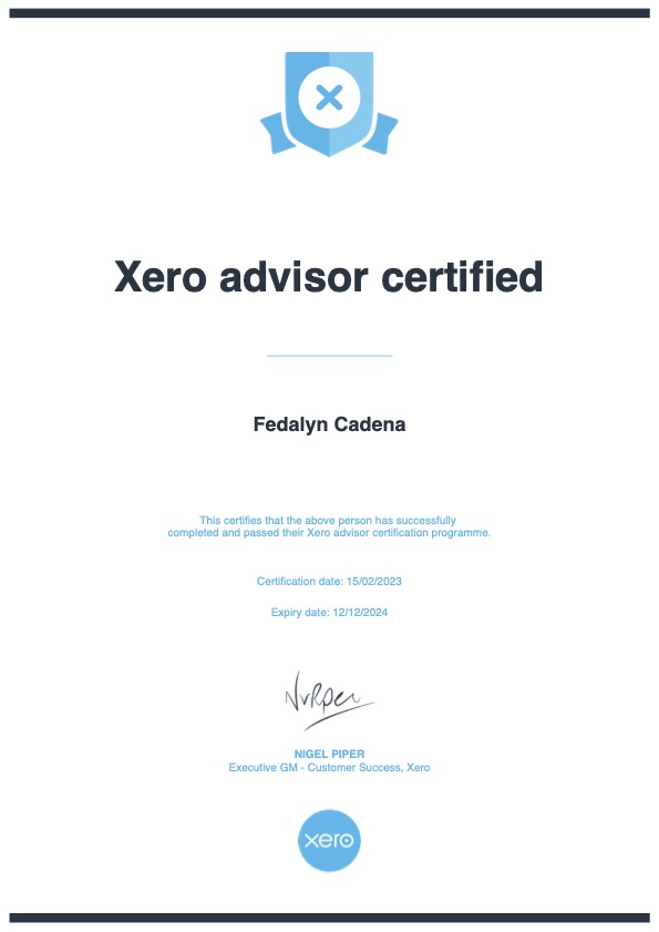 Certified Xero Advisor