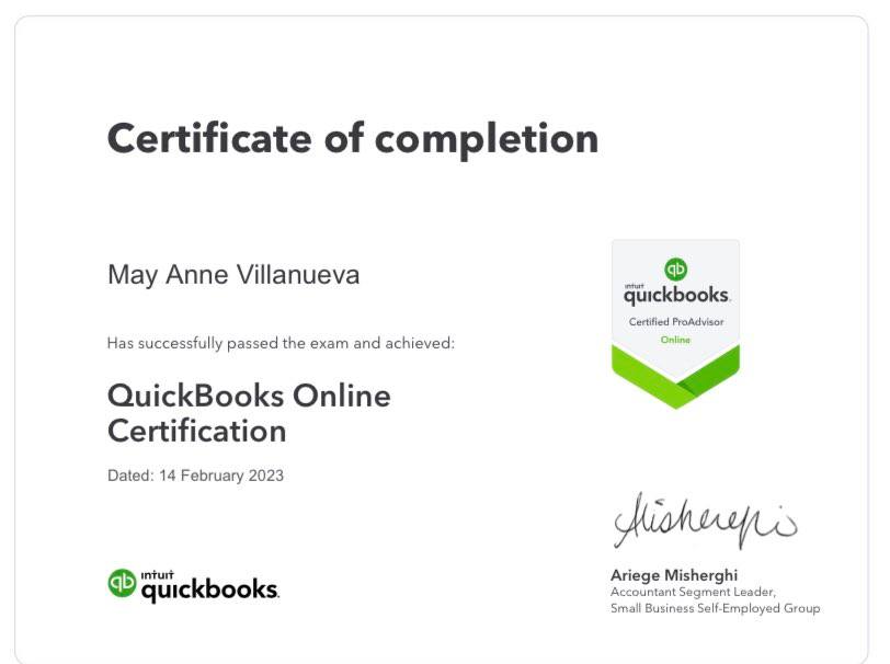 Quicbooks Certification