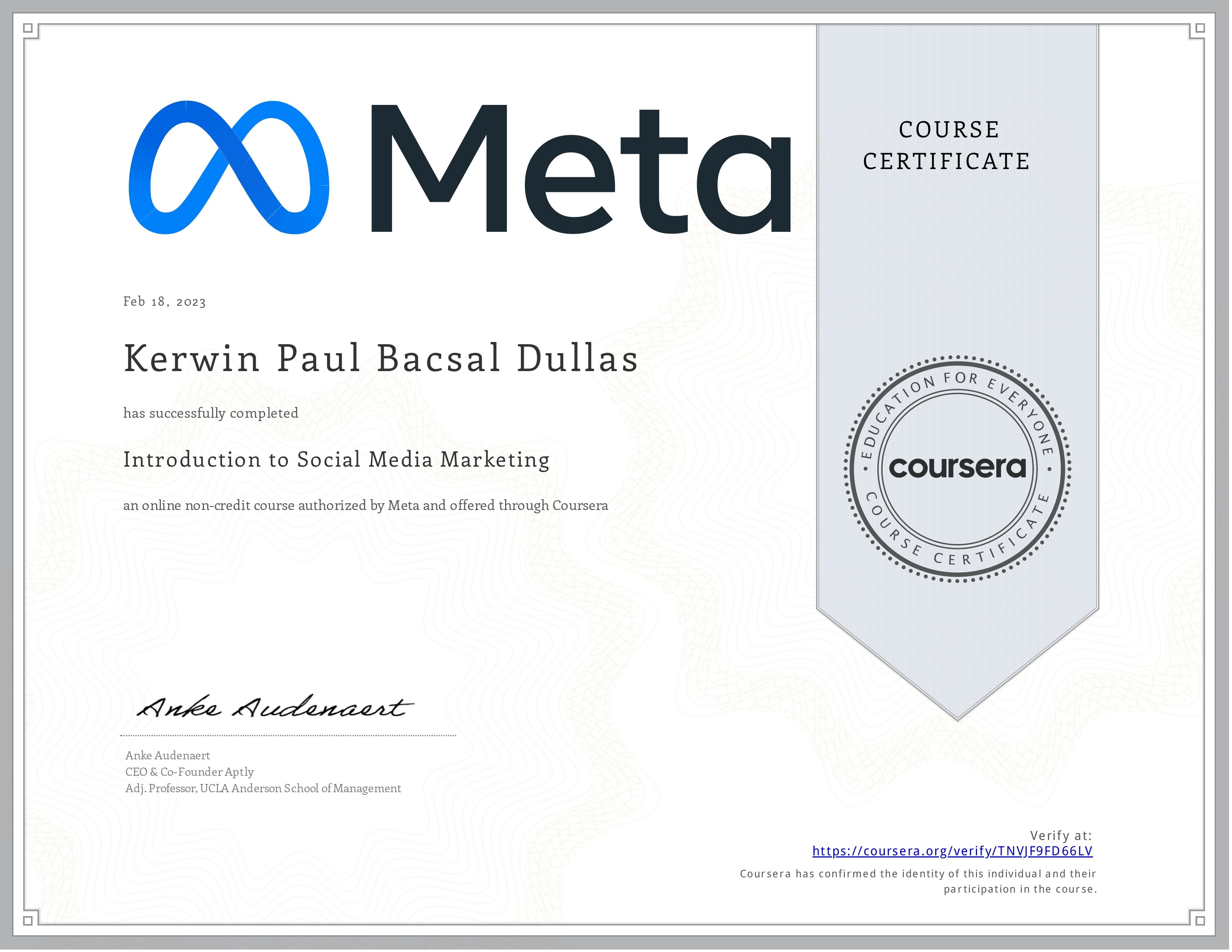 Meta- Introduction to Social Media Marketing