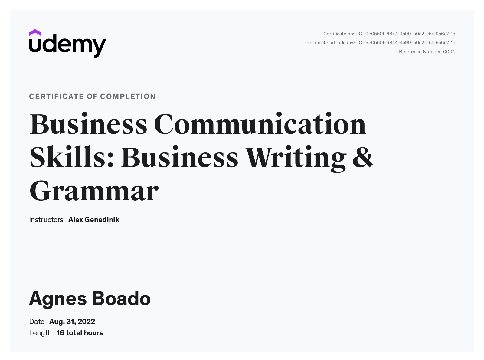 Business Writing & Writing