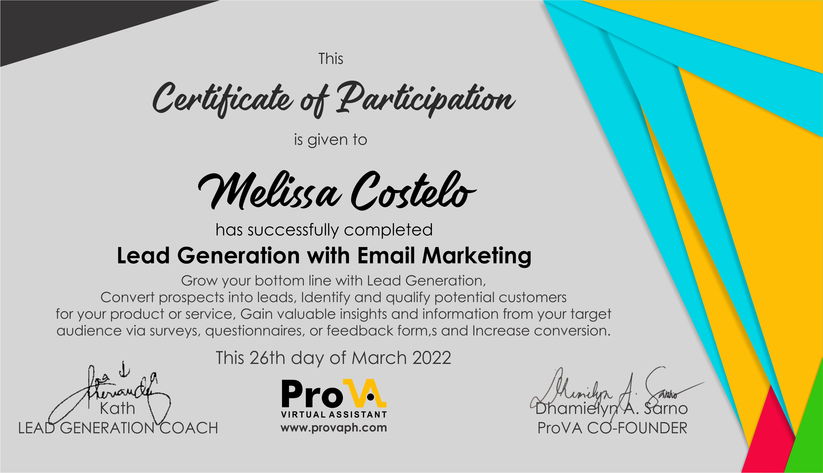 Lead Generation With Email Marketing Certification