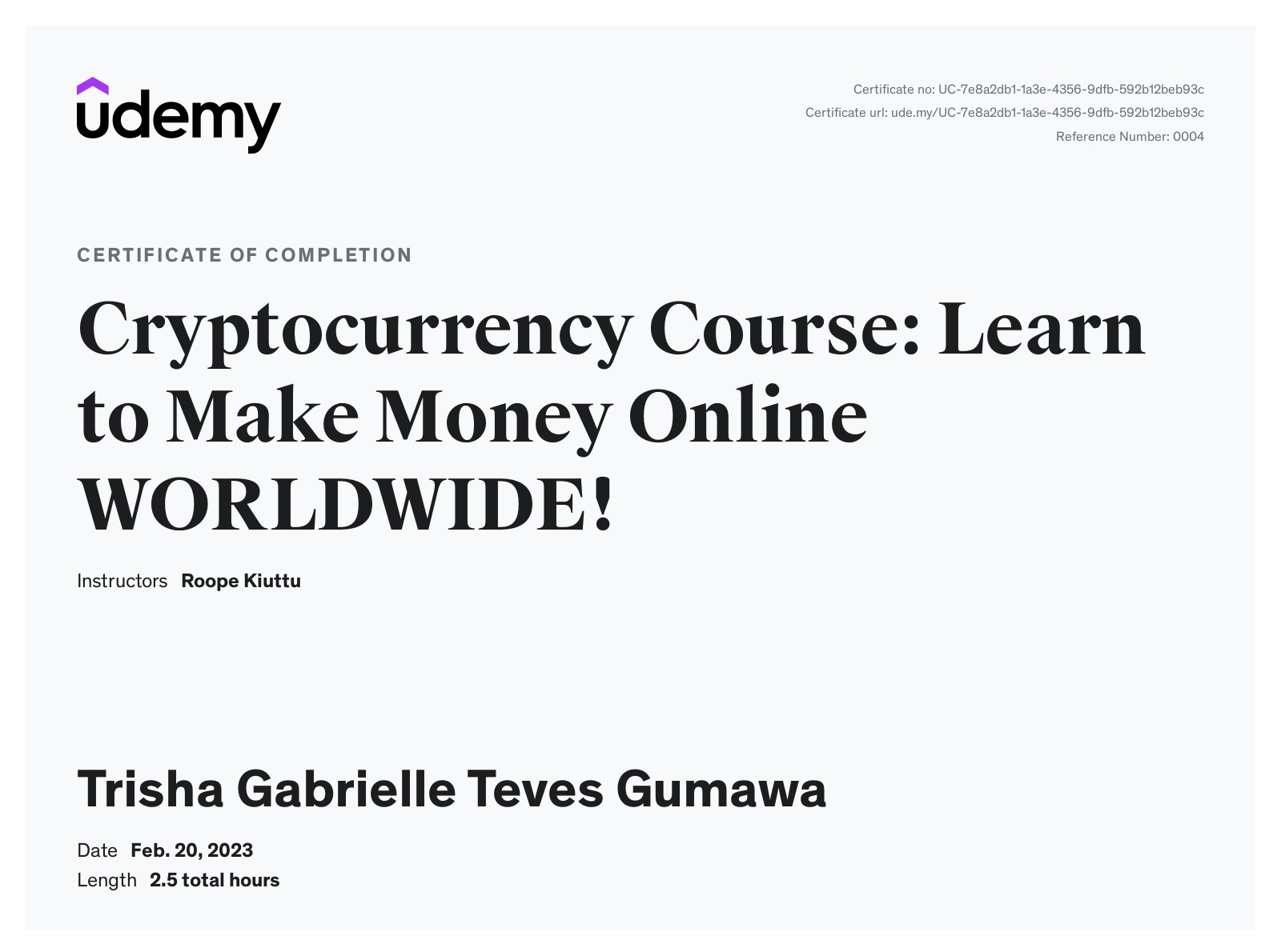 Udemy Certification
