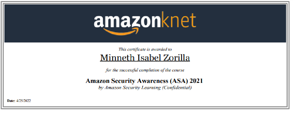 Amazon Security Awareness (ASA) 2021