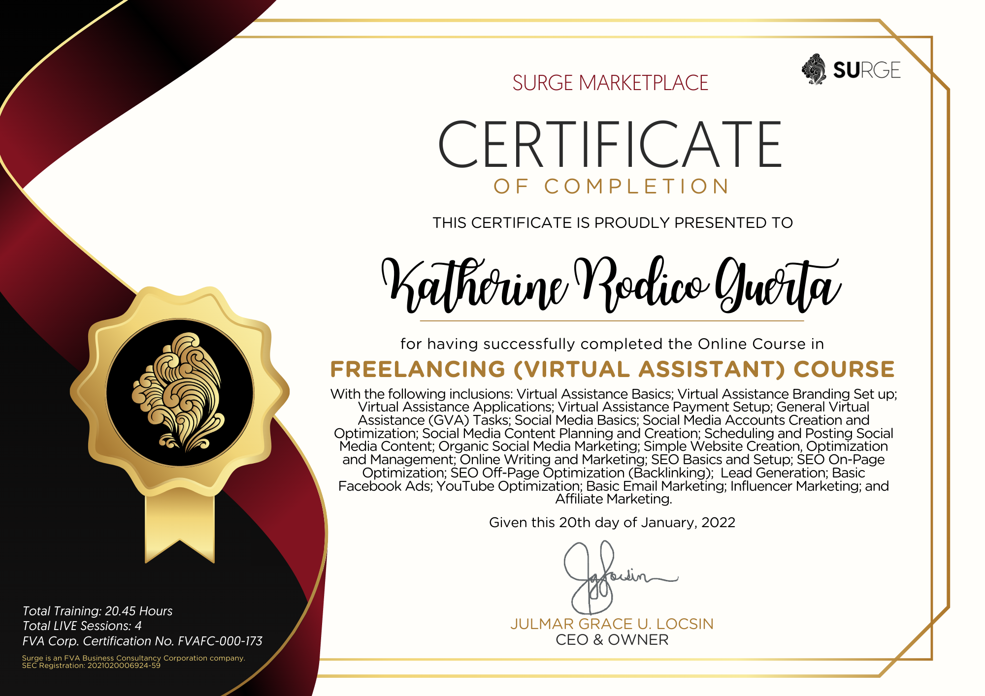 Certificate