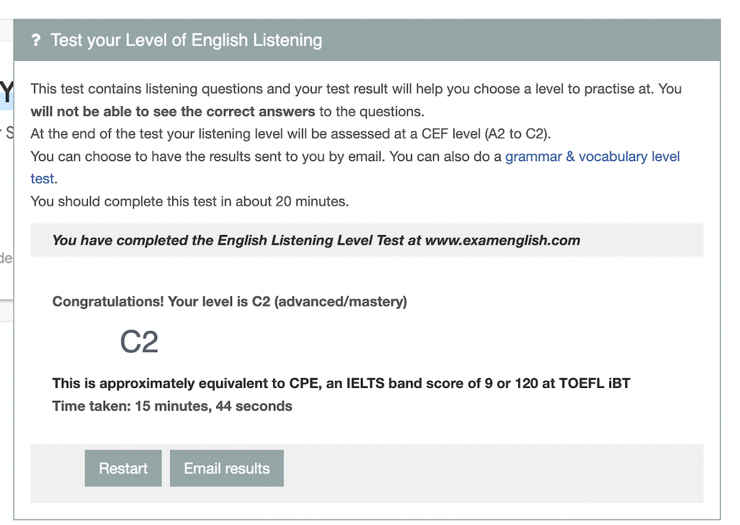 English Listening Level Test