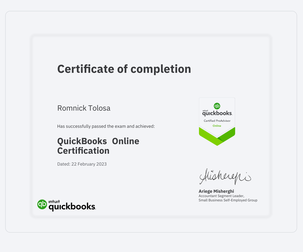 QuickBooks Online Certification