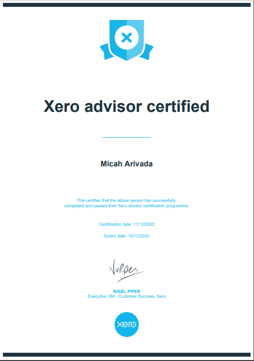 Xero Advisor Certification