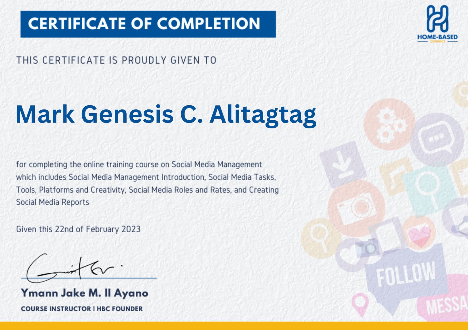 SMM CERTIFICATION