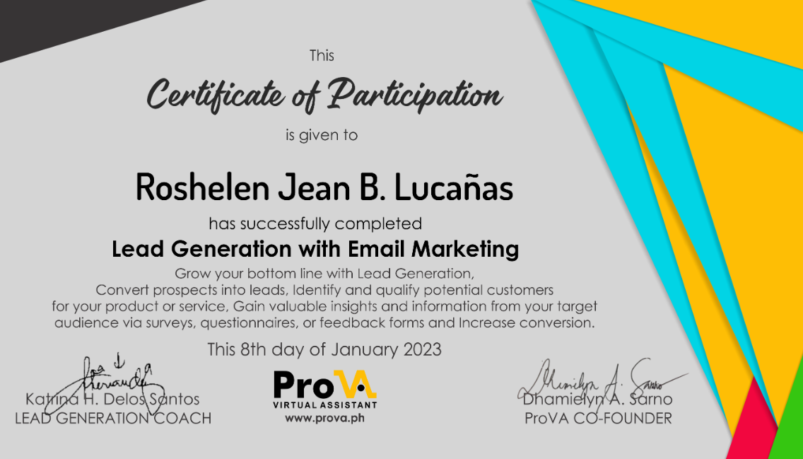 Lead Generation Certification