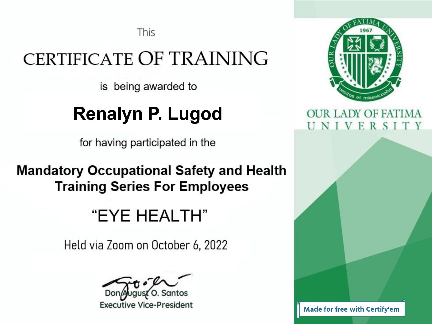 Mandatory Occupational Safety and Health Training Series for Employees