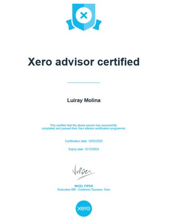 Xero Advisor Certified