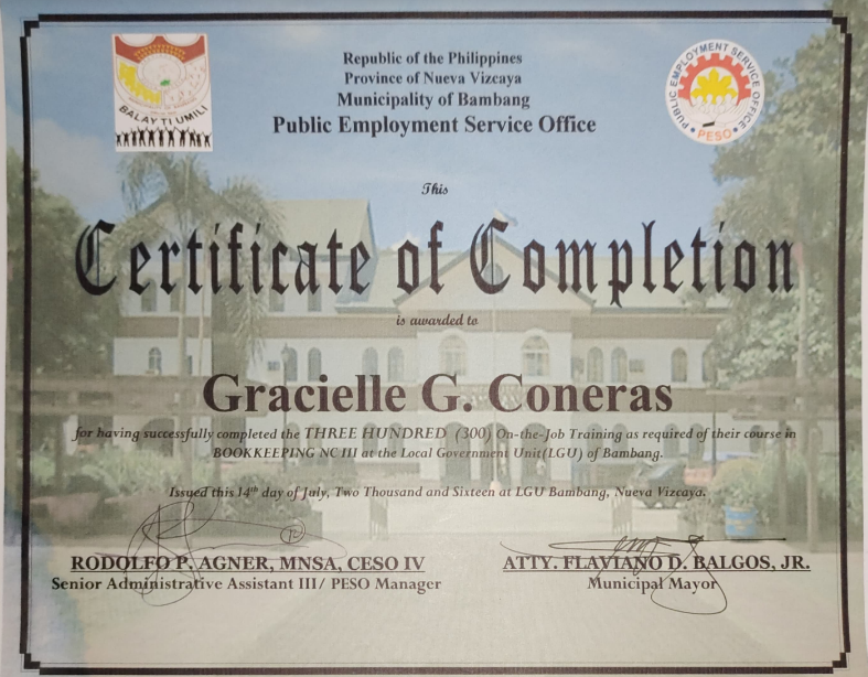 OJT (INTERNSHIP) CERTIFICATE