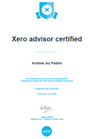 Xero Advisor Certified