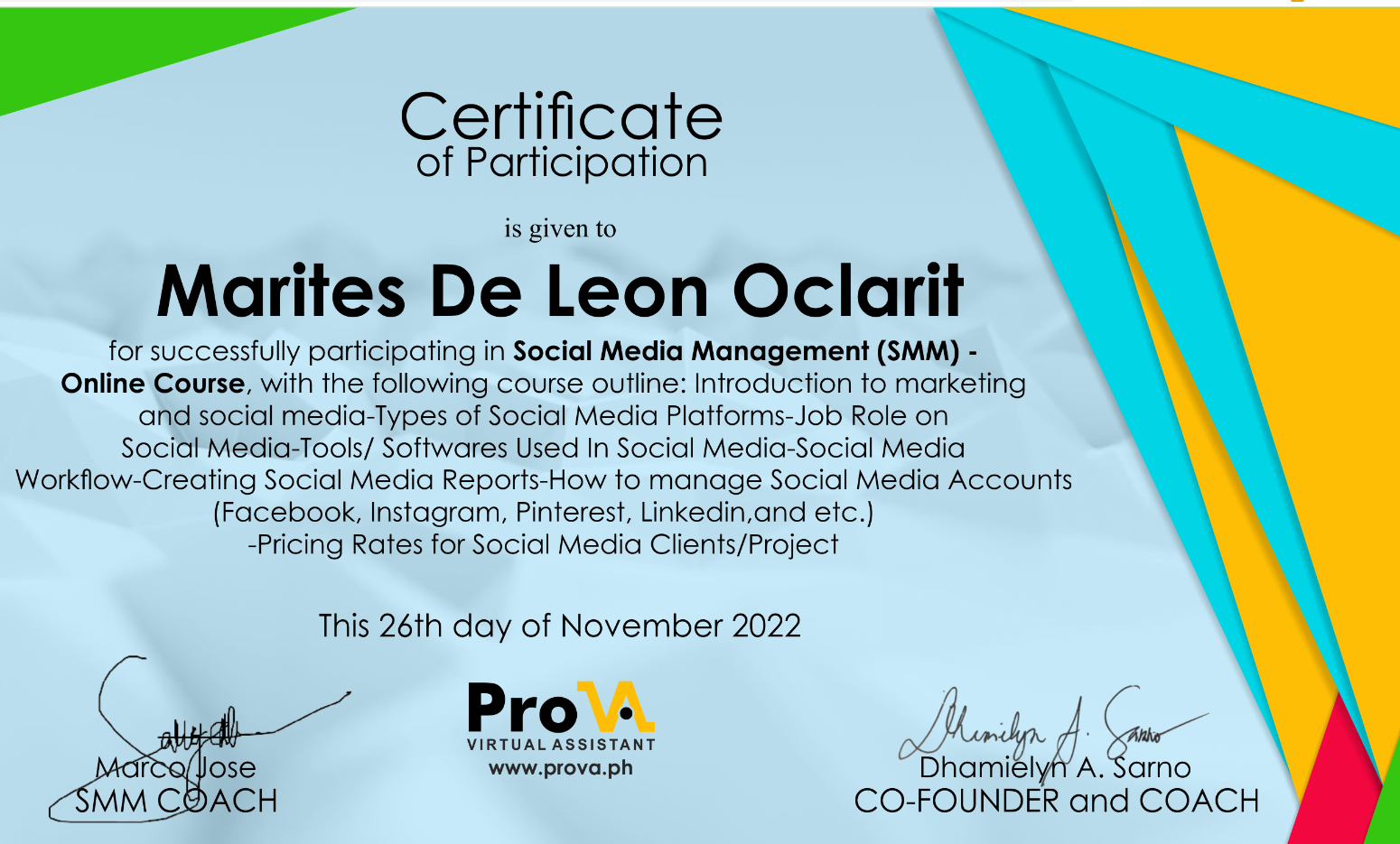 Certificate