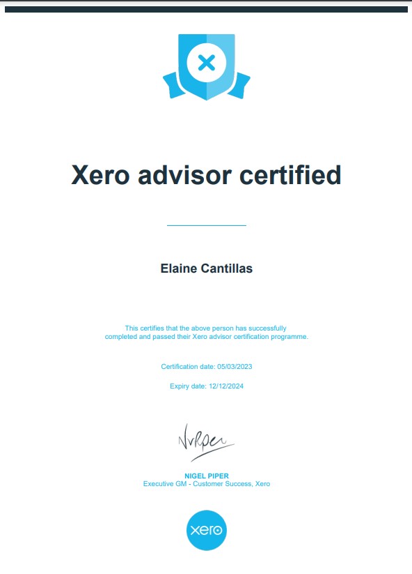 Xero Advisor Certificate