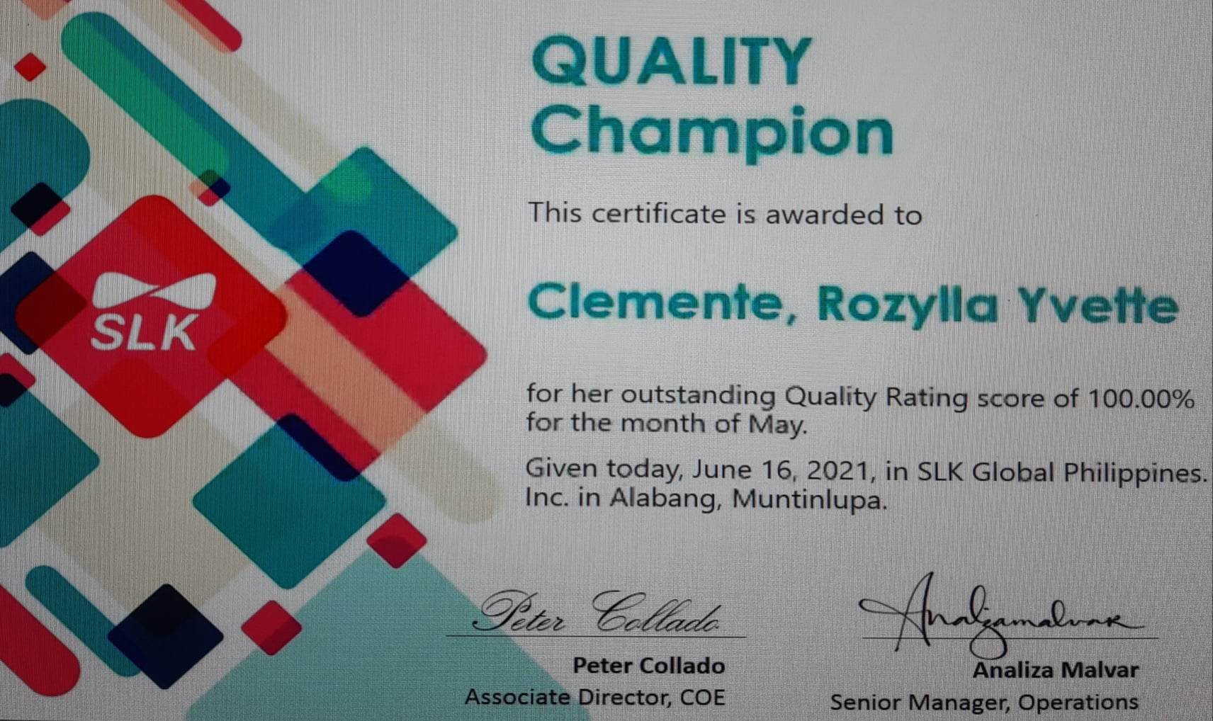 Quality Champion