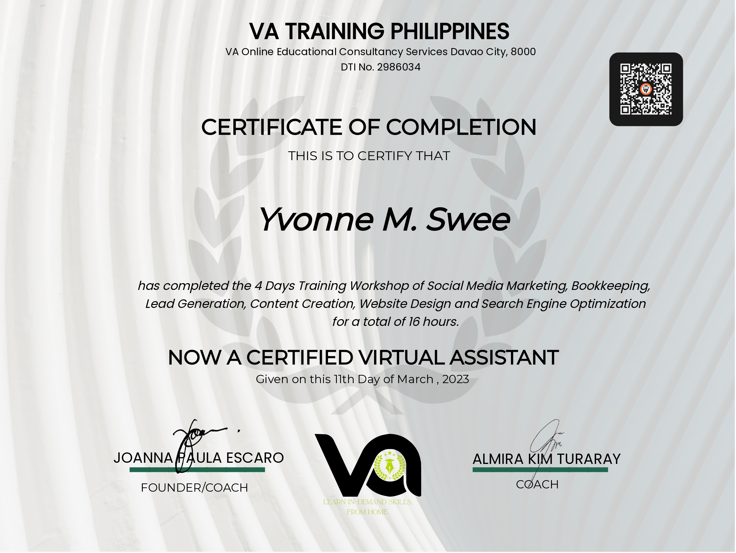 VA TRAINING PHILIPPINES