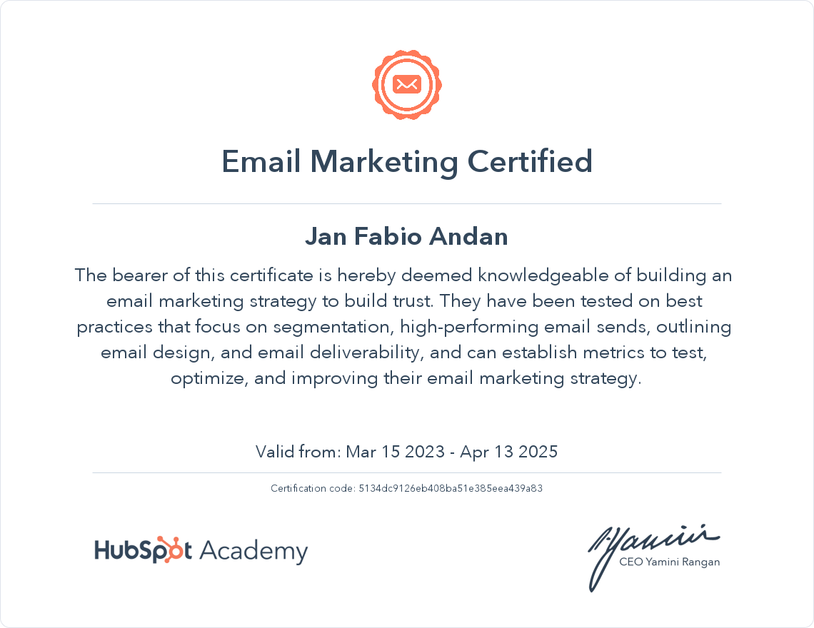 Email Marketing Certification