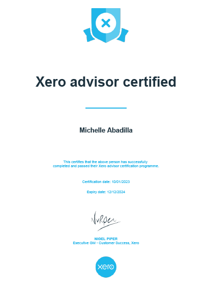 Xero advisor certified