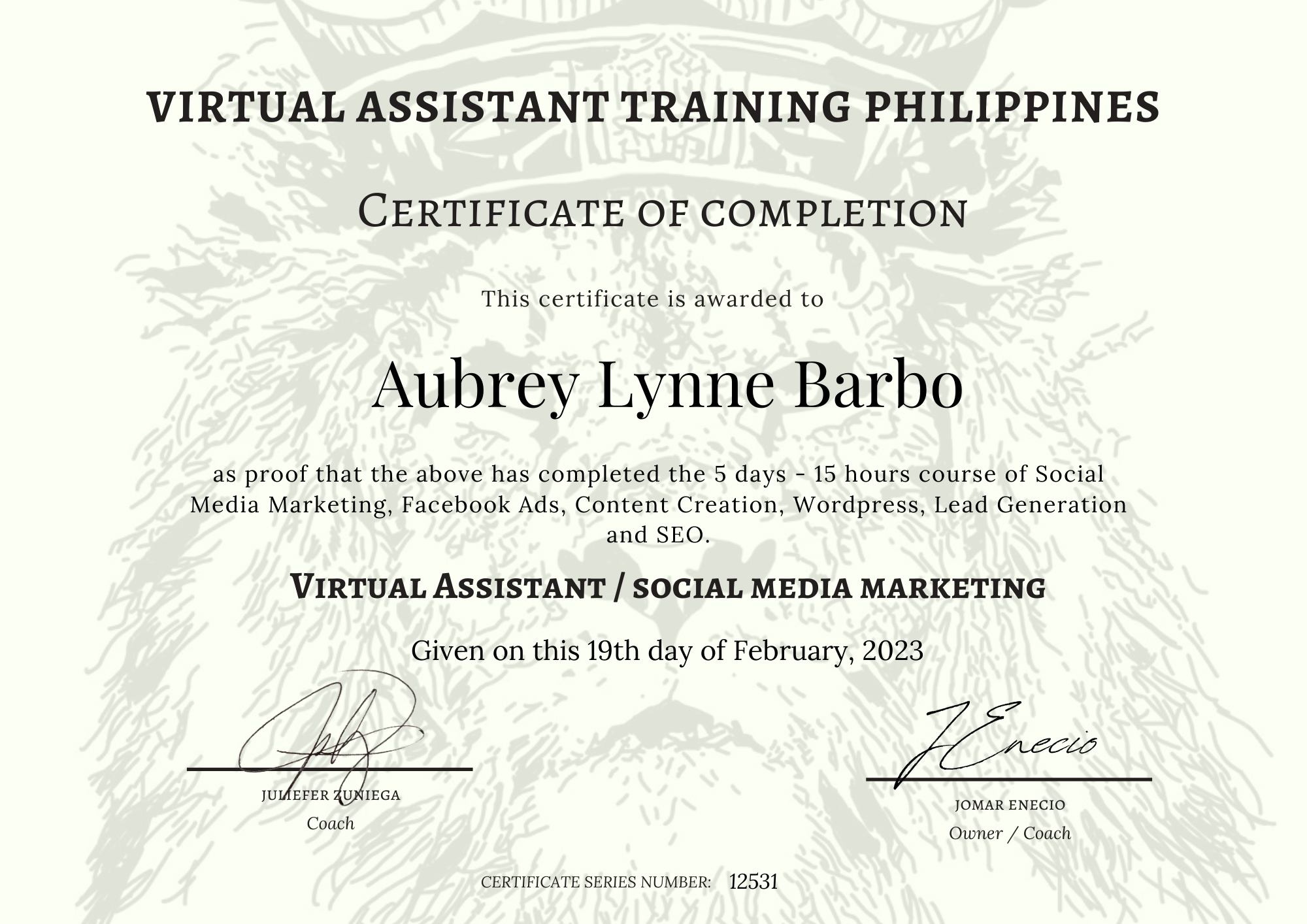 C1 - Virtual Assistant and Social Media Marketing Training