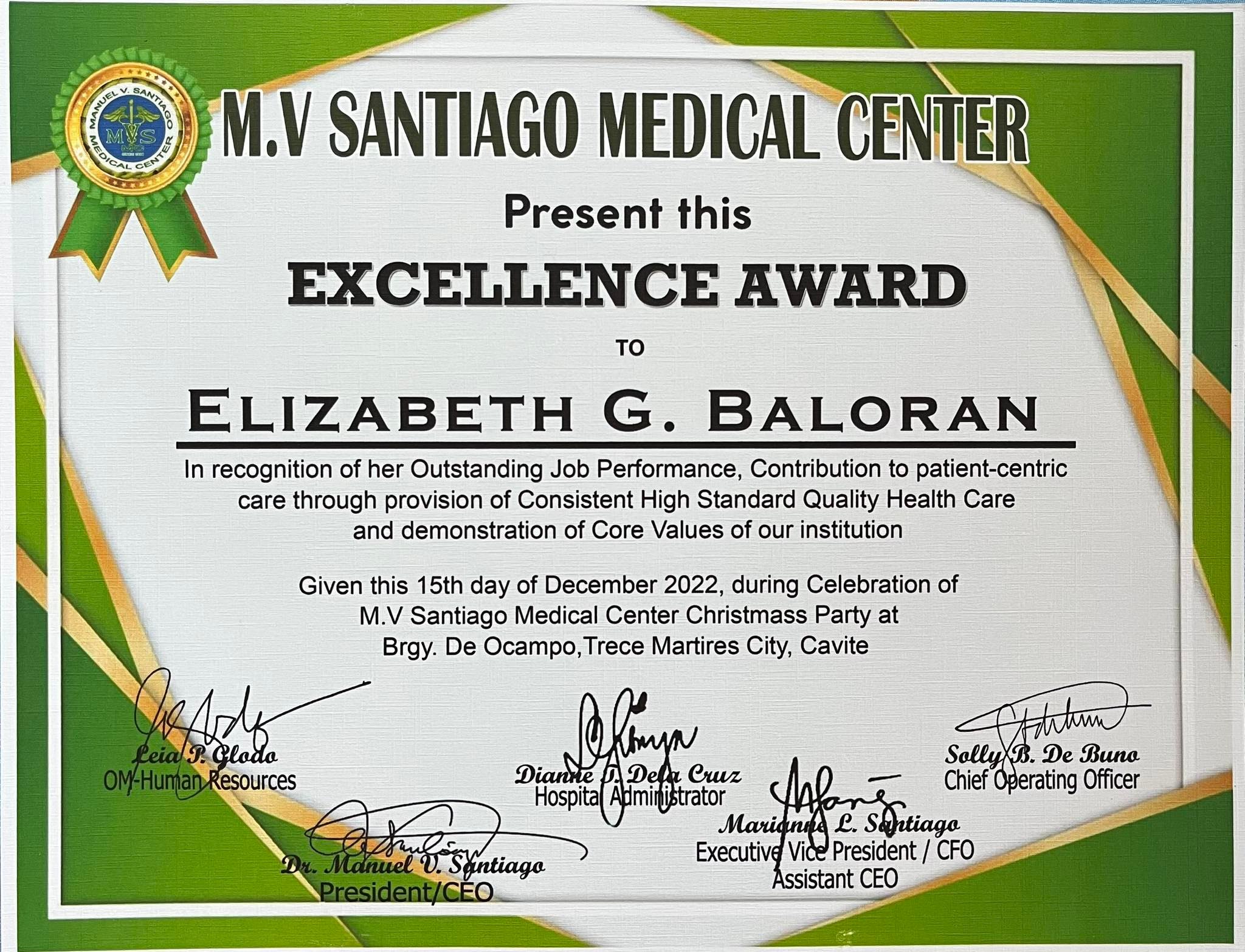 Excellence Award