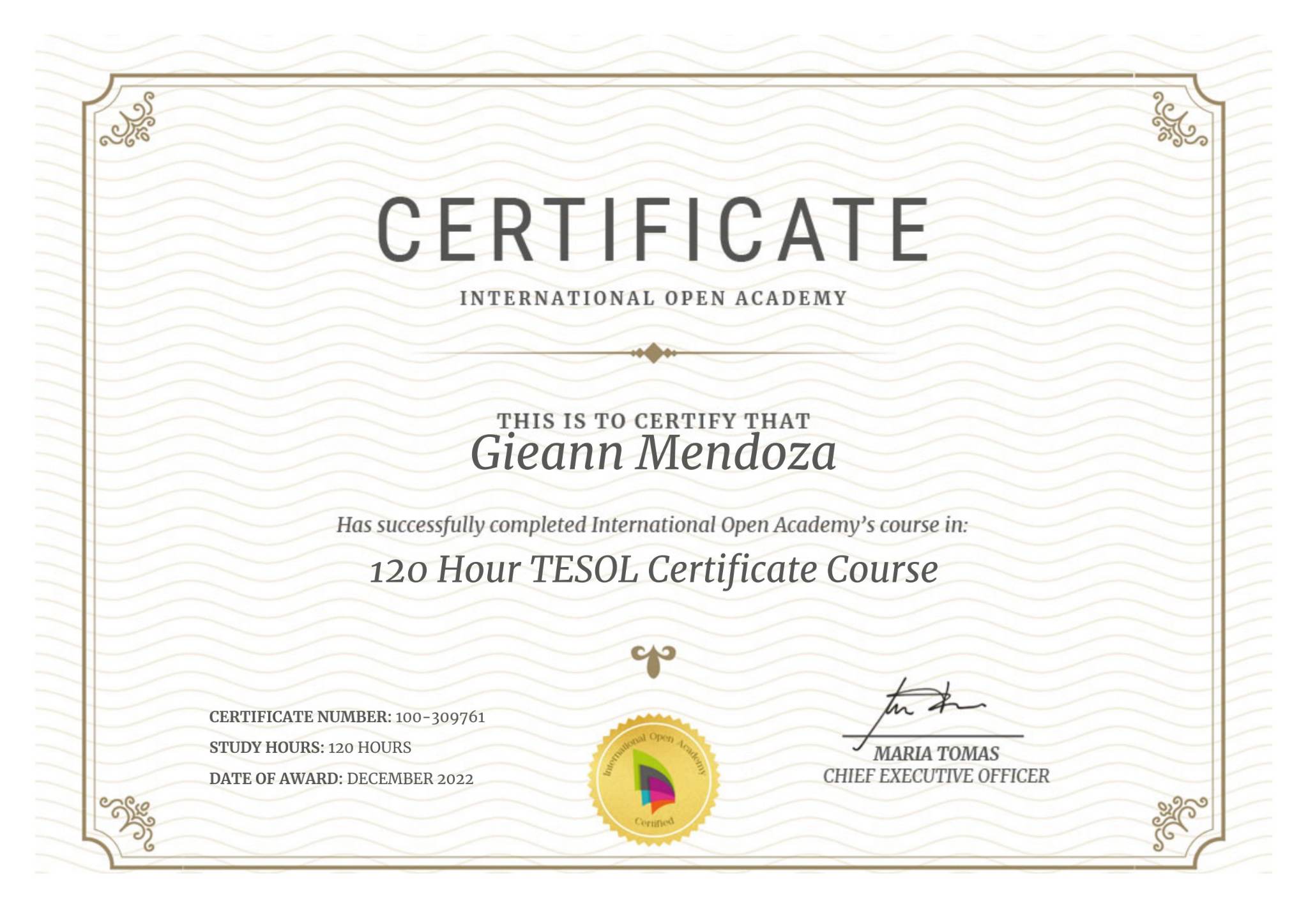 TESOL CERTIFICATE COURSE