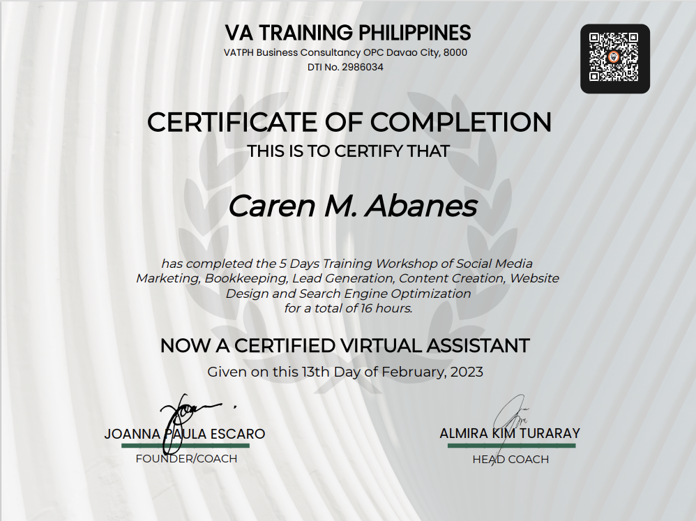 VA TRAINING PHILIPPINES